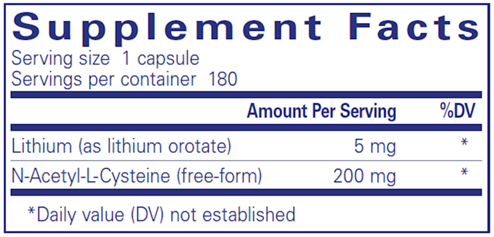 Lithium (Orotate) 5mg -180 caps